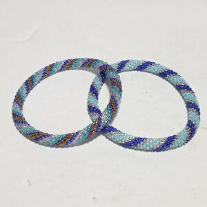 2 Sashka 8" Beaded Bracelets Handmade